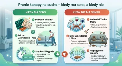 Pranie kanapy na sucho – kiedy ma sens, a kiedy nie?