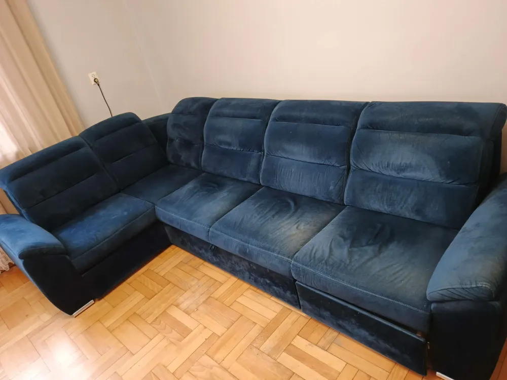 Narożnik welurowy Rzeszów – przed